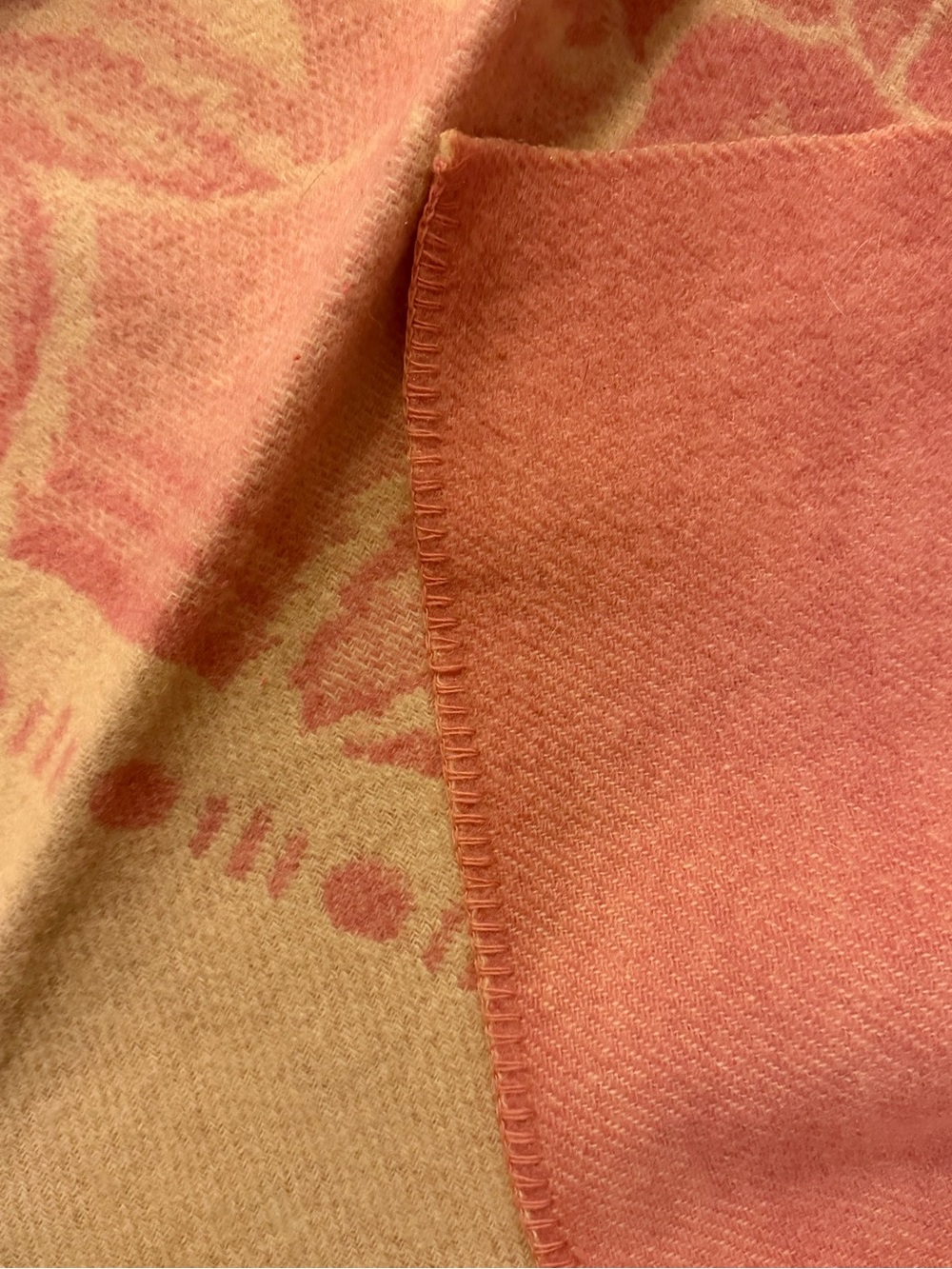 Vintage JC Penney Golden Dawn Reversible Wool Blanket 70 x 62 - Picture 6 of 9